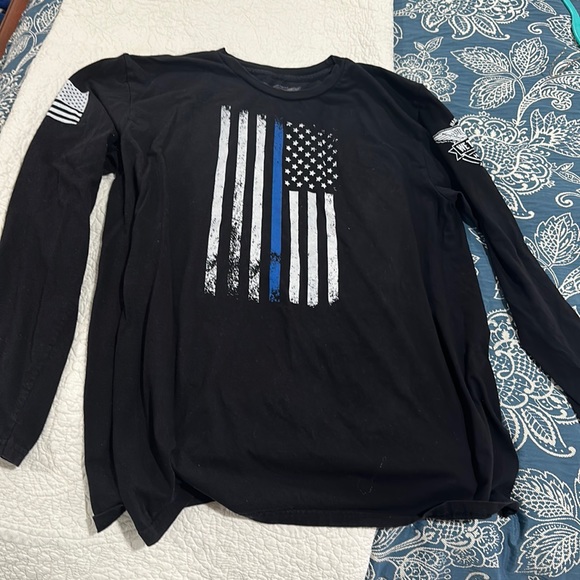 THIN BLUE LINE LONG SLEEVE TEE - LARGE - Picture 2 of 6